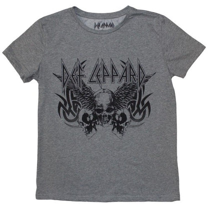 Front - Def Leppard Womens/Ladies Tribal Skull T-Shirt