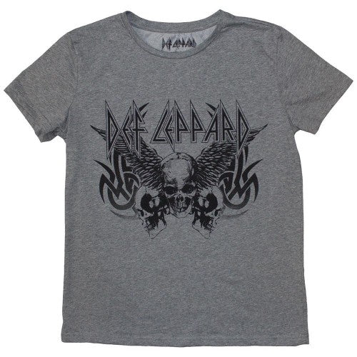 Front - Def Leppard Womens/Ladies Tribal Skull T-Shirt
