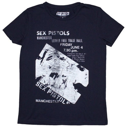 Front - Sex Pistols Womens/Ladies Manchester Flyer T-Shirt