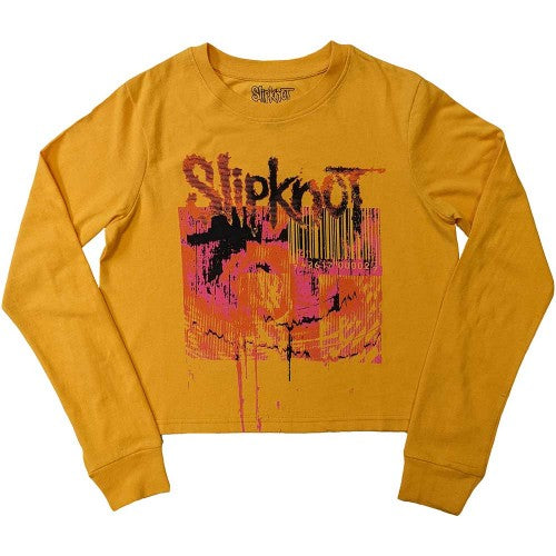Front - Slipknot Womens/Ladies The End, So Far Barcode Long-Sleeved Crop Top