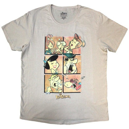Front - The Flintstones Unisex Adult Grid T-Shirt