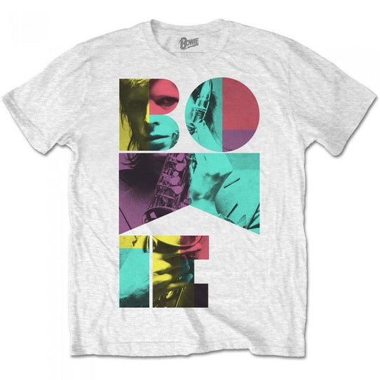 Front - David Bowie Unisex Adult Saxophone T-Shirt