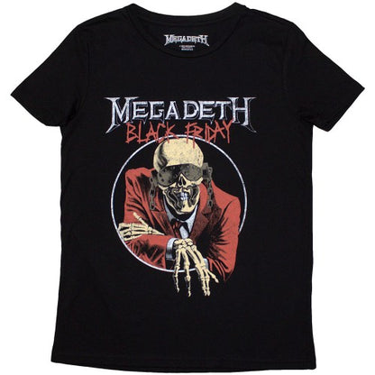Front - Megadeth Womens/Ladies Black Friday T-Shirt