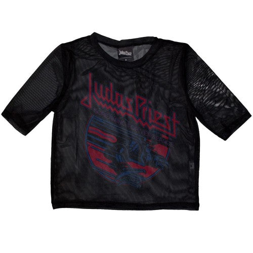 Front - Judas Priest Womens/Ladies Screaming For Vengeance Mesh Crop Top