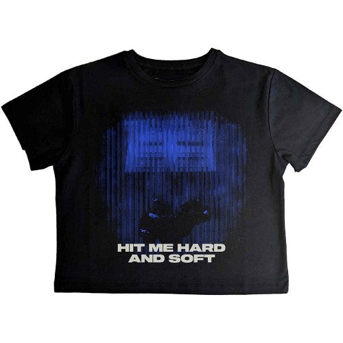 Front - Billie Eilish Womens/Ladies Hit Me Hard And Soft Lines Crop Top