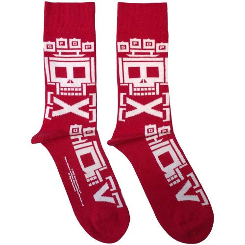 Front - Five Finger Death Punch Unisex Adult Pixelated Skull Repeat Socks