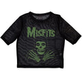 Front - Misfits Womens/Ladies Green Hands Mesh Crop Top