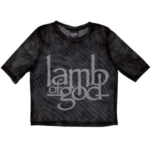 Front - Lamb Of God Womens/Ladies Logo Mesh Crop Top