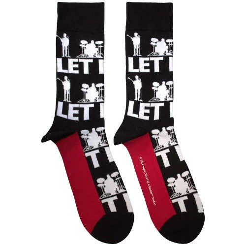 Front - The Beatles Unisex Adult Let It Be Repeat Silhouettes Socks