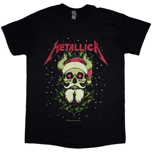 Front - Metallica Unisex Adult Santa Horns T-Shirt