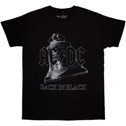 Front - AC/DC Unisex Adult Back In Black Bell T-Shirt