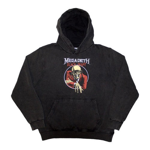 Front - Megadeth Unisex Adult Black Friday Back Print Stone Wash Hoodie
