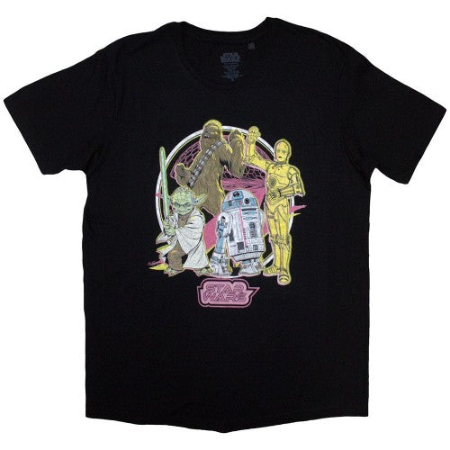 Front - Star Wars Unisex Adult Heroes Neon T-Shirt