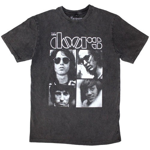Front - The Doors Unisex Adult Squares Stone Wash T-Shirt