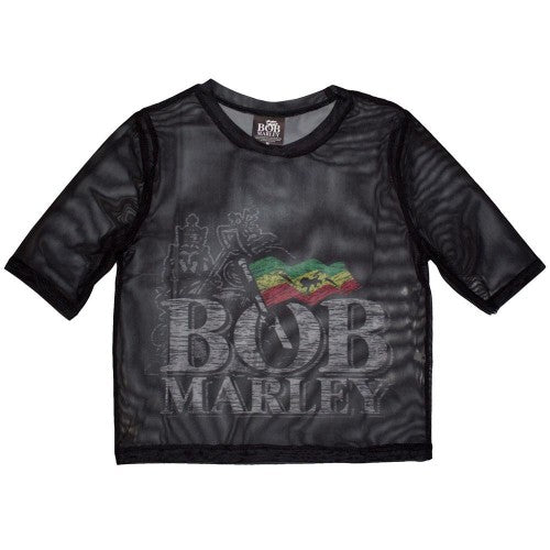 Front - Bob Marley Womens/Ladies Mesh Crop Top