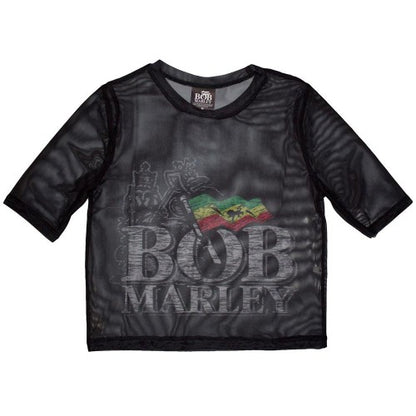 Front - Bob Marley Womens/Ladies Mesh Crop Top