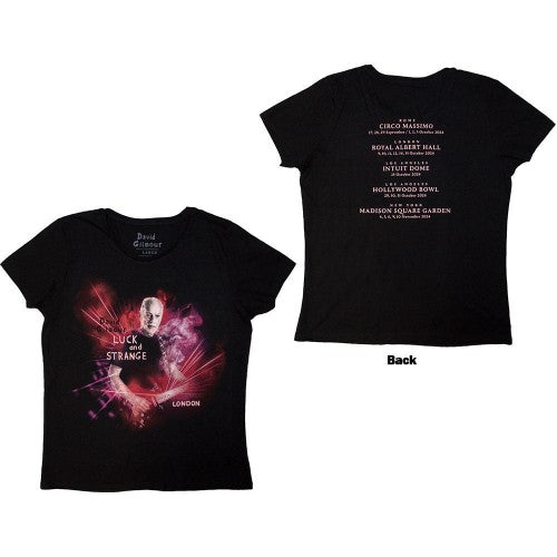 Front - David Gilmour Womens/Ladies Luck & Strange London Back Print T-Shirt