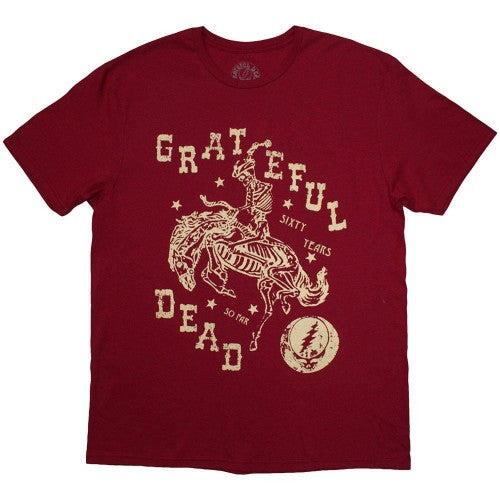 Front - Grateful Dead Unisex Adult Skeleton Horse Back Print T-Shirt