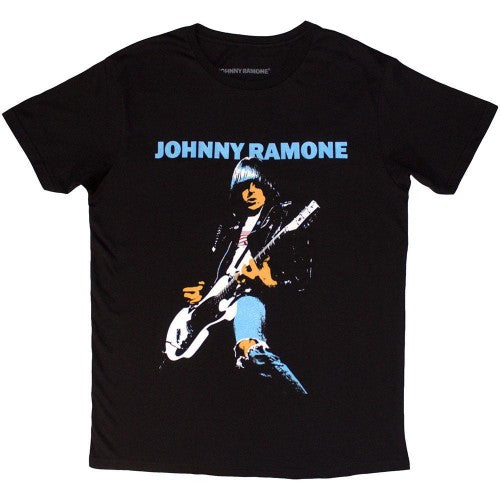 Front - Johnny Ramone Unisex Adult Ripped Denim T-Shirt