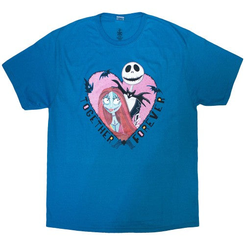 Front - Nightmare Before Christmas Unisex Adult Together Forever Jack and Sally T-Shirt