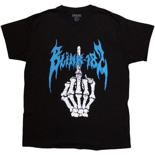 Front - Blink 182 Unisex Adult Bone Finger T-Shirt