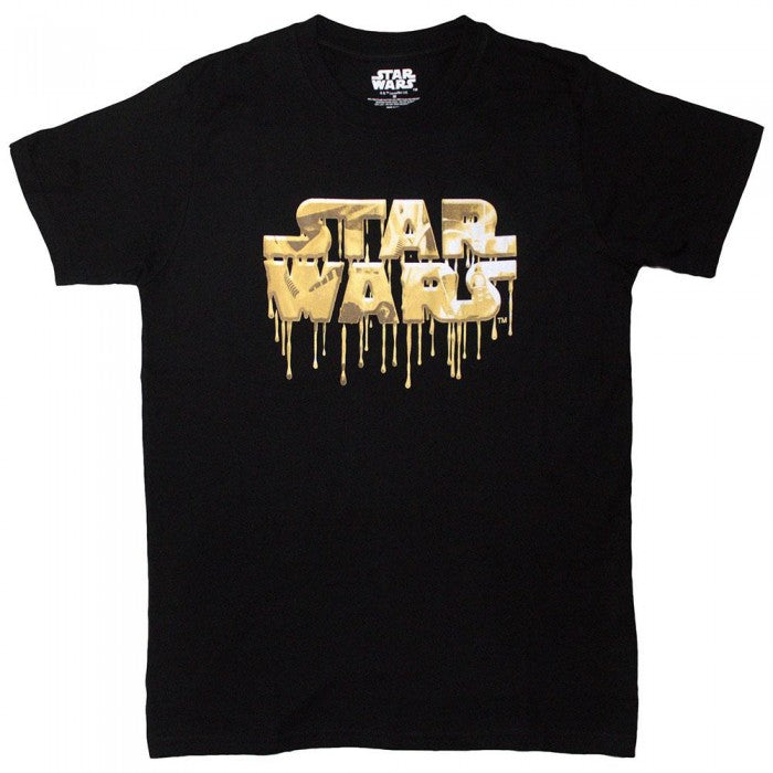 Front - Star Wars Unisex Adult Dripping Logo T-Shirt