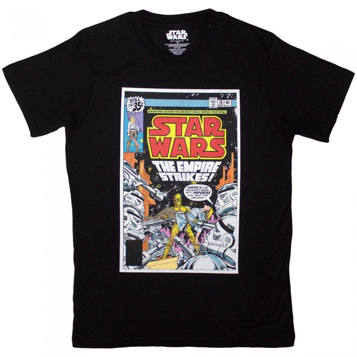 Front - Star Wars Unisex Adult The Empire Strikes Comic Cover T-Shirt