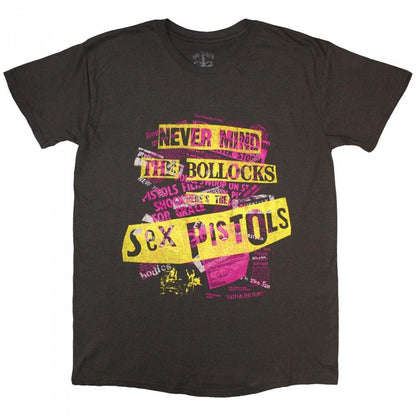 Front - Sex Pistols Unisex Adult Never Mind The Bollocks Text Overlay T-Shirt