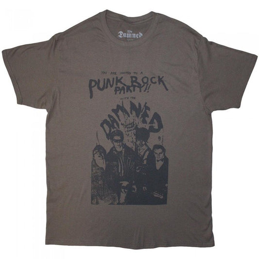 Front - The Damned Unisex Adult Party Flyer T-Shirt