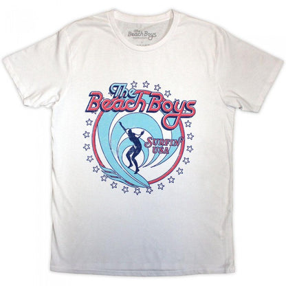 Front - The Beach Boys Unisex Adult Surfin USA Circle T-Shirt