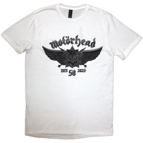 Front - Motorhead Unisex Adult 50 Years Wings Badge T-Shirt
