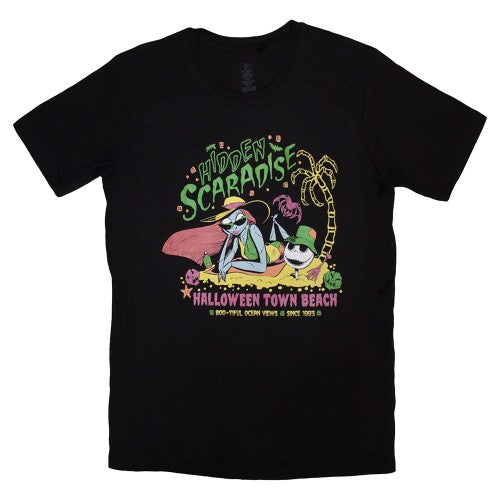 Front - Nightmare Before Christmas Unisex Adult Hidden Scaradise T-Shirt