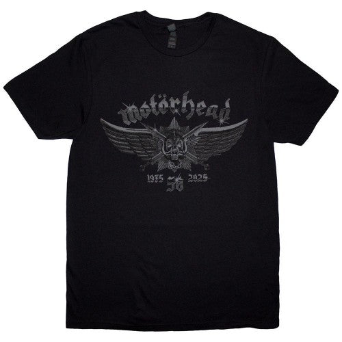 Front - Motorhead Unisex Adult 50 Years Wings Badge T-Shirt