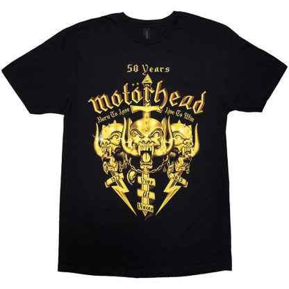 Front - Motorhead Unisex Adult 50 Years Swords & Warpig T-Shirt