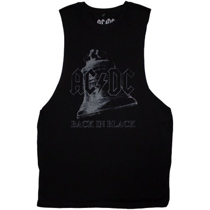 Front - AC/DC Unisex Adult Back In Black Bell Vest Top