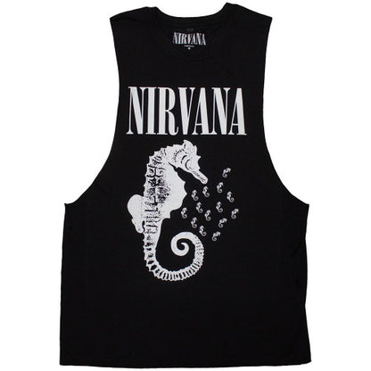 Front - Nirvana Unisex Adult Seahorse Logo Vest Top