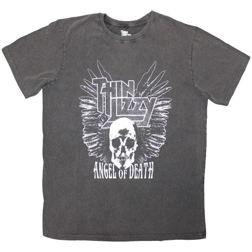 Front - Thin Lizzy Unisex Adult Angel of Death Stone Wash T-Shirt