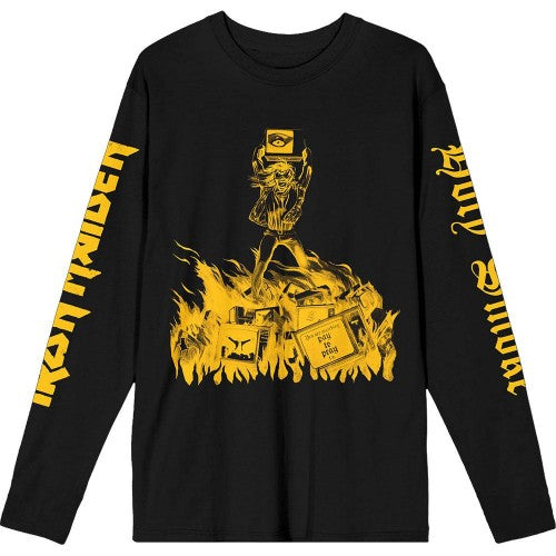 Front - Iron Maiden Unisex Adult Holy Smoke Isolated Long-Sleeved T-Shirt