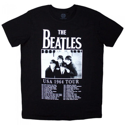 Front - The Beatles Unisex Adult USA 1964 Tour T-Shirt