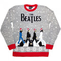 Front - The Beatles Unisex Adult Drop T Abbey Road Christmas Sweatshirt