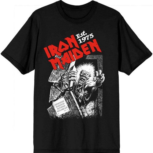 Front - Iron Maiden Unisex Adult Est. 1975 No Prayer Grave T-Shirt