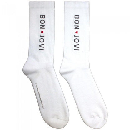 Front - Bon Jovi Unisex Adult Heart Terrycloth Socks