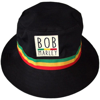 Front - Bob Marley Unisex Adult Contrast Striped Bucket Hat