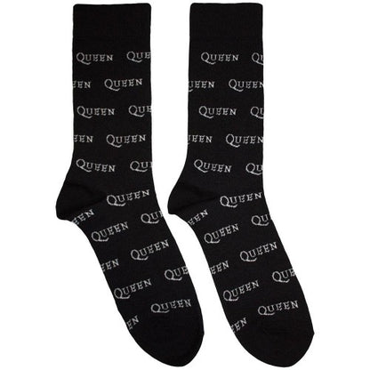 Front - Queen Unisex Adult Repeat Logo Socks