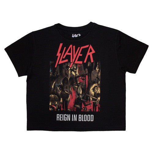 Front - Slayer Womens/Ladies Reign In Blood Crop Top