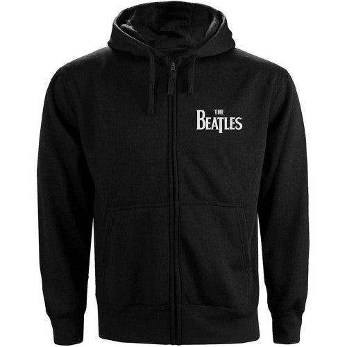 Front - The Beatles Womens/Ladies Drop T Logo Full Zip Hoodie