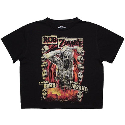 Front - Rob Zombie Womens/Ladies Born To Go Insane Crop Top