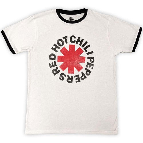 Front - Red Hot Chilli Peppers Unisex Adult Ringer Logo T-Shirt