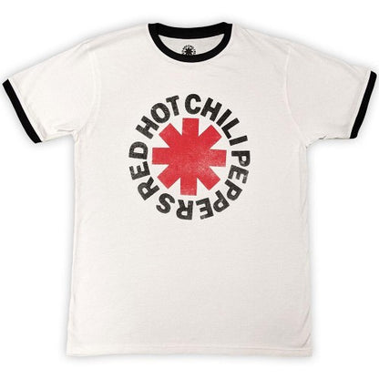 Front - Red Hot Chilli Peppers Unisex Adult Ringer Logo T-Shirt