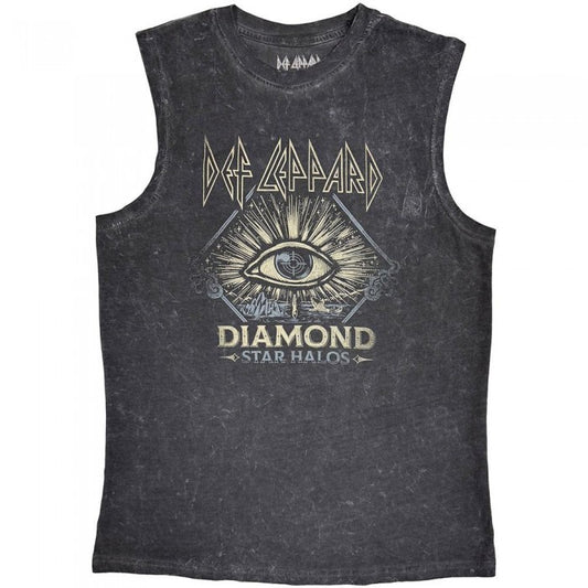 Front - Def Leppard Unisex Adult Diamond Star Halos Tank Top
